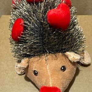 Pier 1 One Imports Hedgehog Lovey Plush Valentines Day 2017 Hearts 9" Sewn Eyes